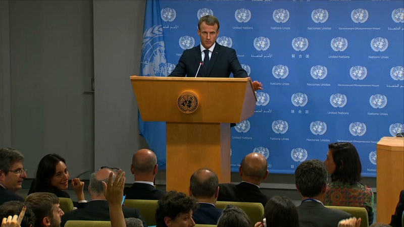 Press conference by President Emmanuel Macron after his address at the 73rd UN General Assembly