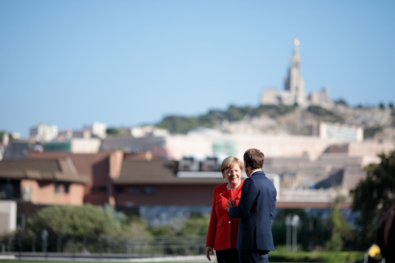 the <div>Declaration of Emmanuel Macron and Angela Merkel to Marseille</div>