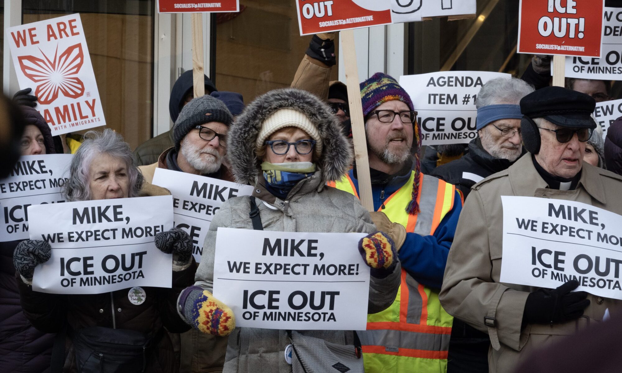 Demonstrators protest outside of the Target store