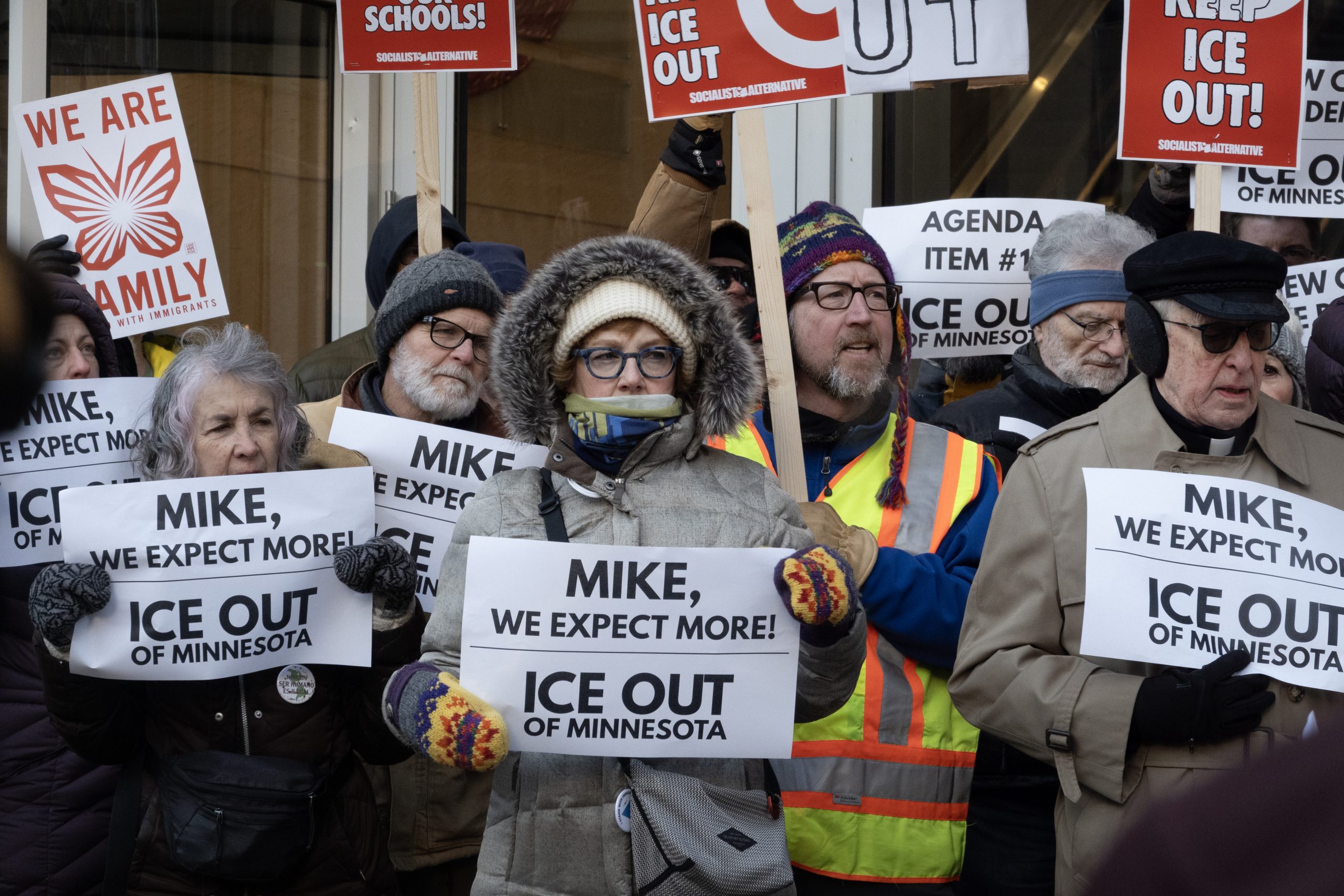 Demonstrators protest outside of the Target store's corporate headquarters on February 02, 2026 in Minneapolis, Minnesota. Photo by Scott Olson/Getty Images