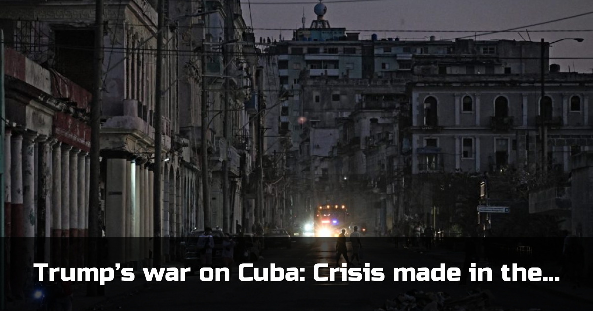 People walk down a street during a blackout in Havana on February 21, 2026.