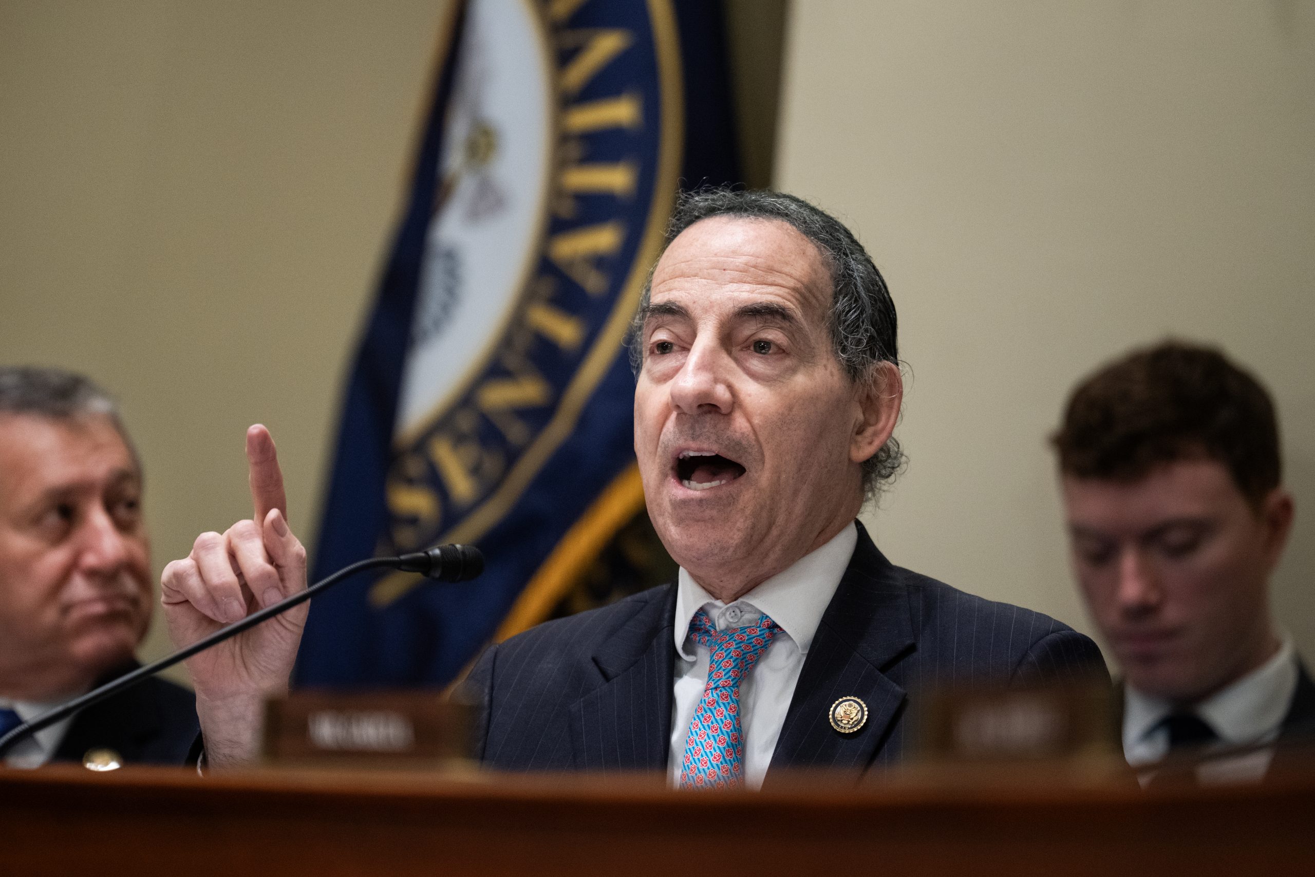 Rep. Jamie Raskin, D-Md., speaks during the House Administration Committee hearing titled "Preventing Fraudulent Donations: Transparency, Verification, and Accountability," in Longworth building on Wednesday, June 10, 2026. Tom Williams/CQ-Roll Call, Inc via Getty Images